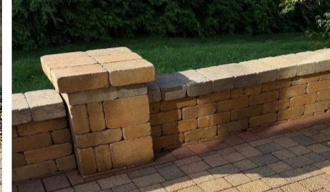 Clean stone patio at a home in Avon, Ohio