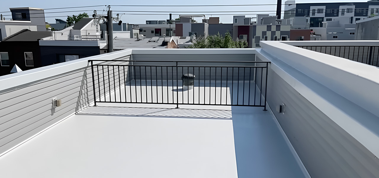Roof deck railings providing protection and stylish outdoor living space