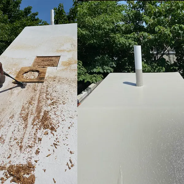 Expert performing fiberglass roof repair in Norristown, PA for a residential home.