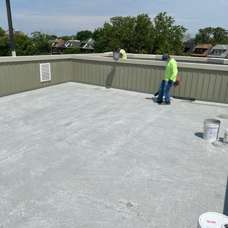 Smooth, seamless fiberglass roof finish on Bensalem property