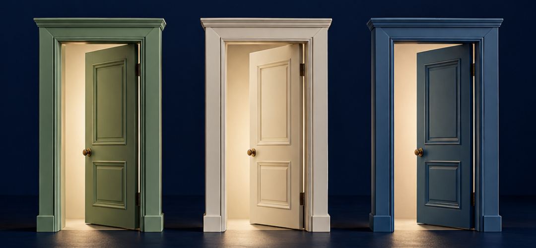 Three open doors labeled Buy, Prepare, and Wait