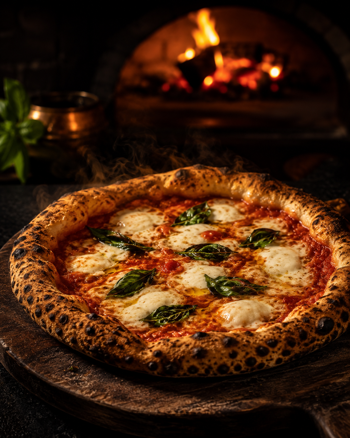 Pizza Margherita al Forno a Legna