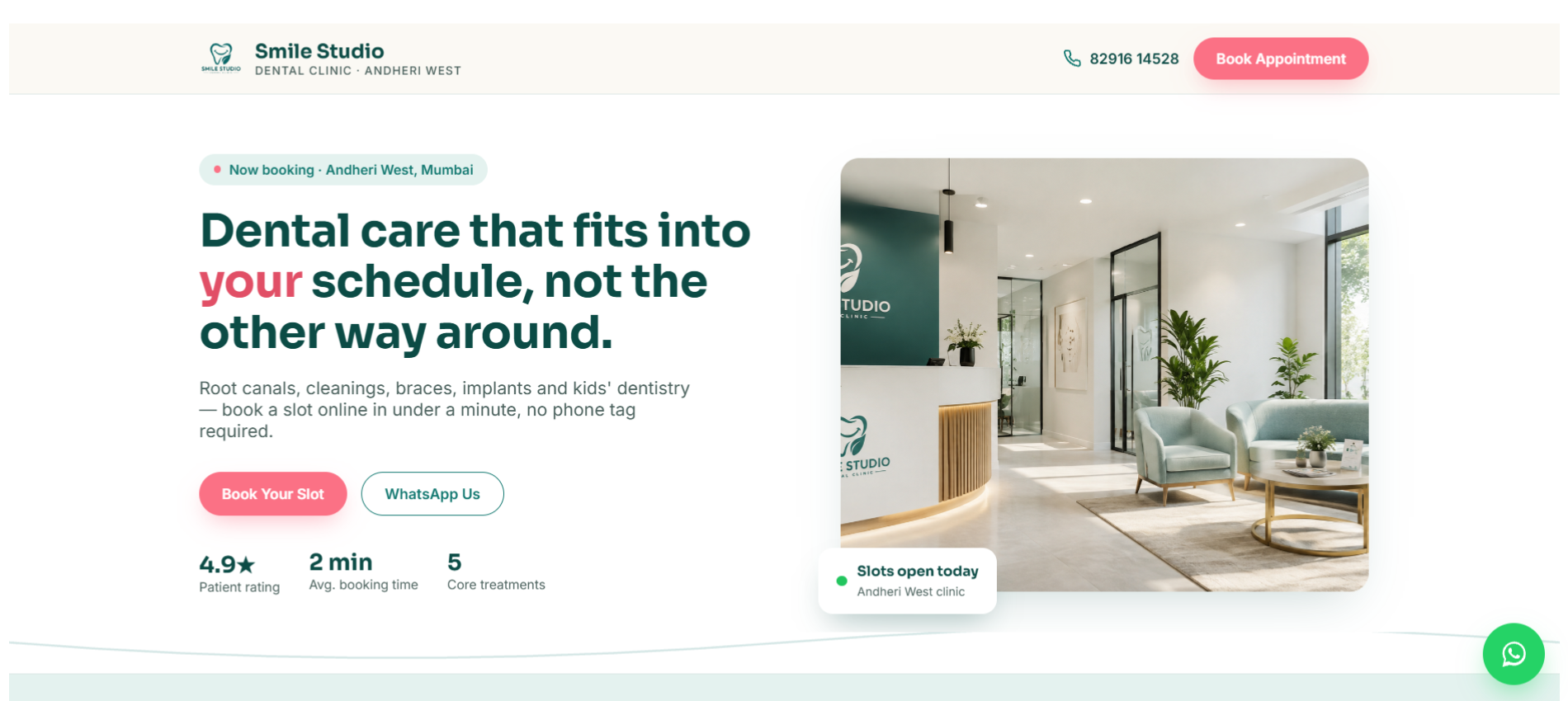 Smile Studio Dental Clinic website preview