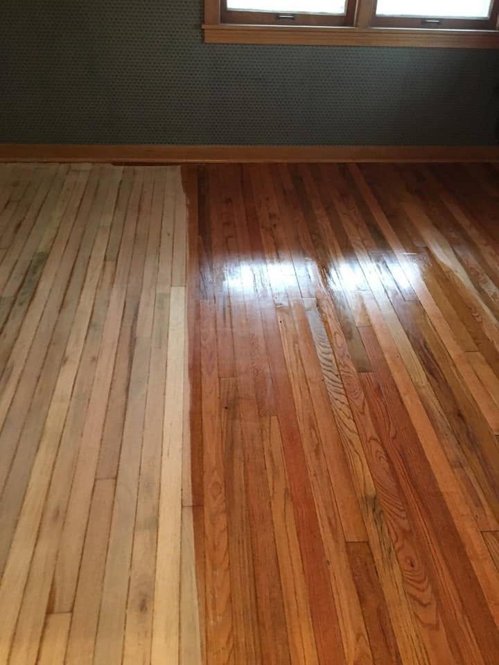 Refinished hardwood floors Kansas home