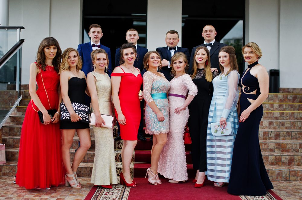 Students dressed up for a graduation celebration