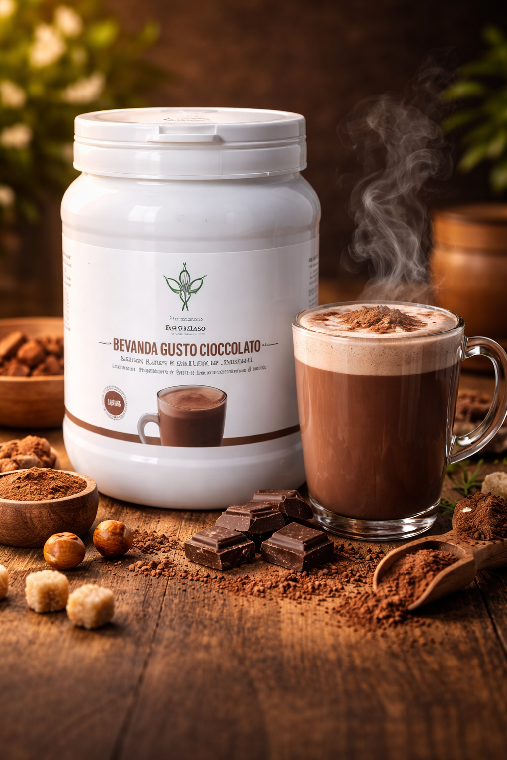 Bevanda Gusto Cioccolato con tazza fumante