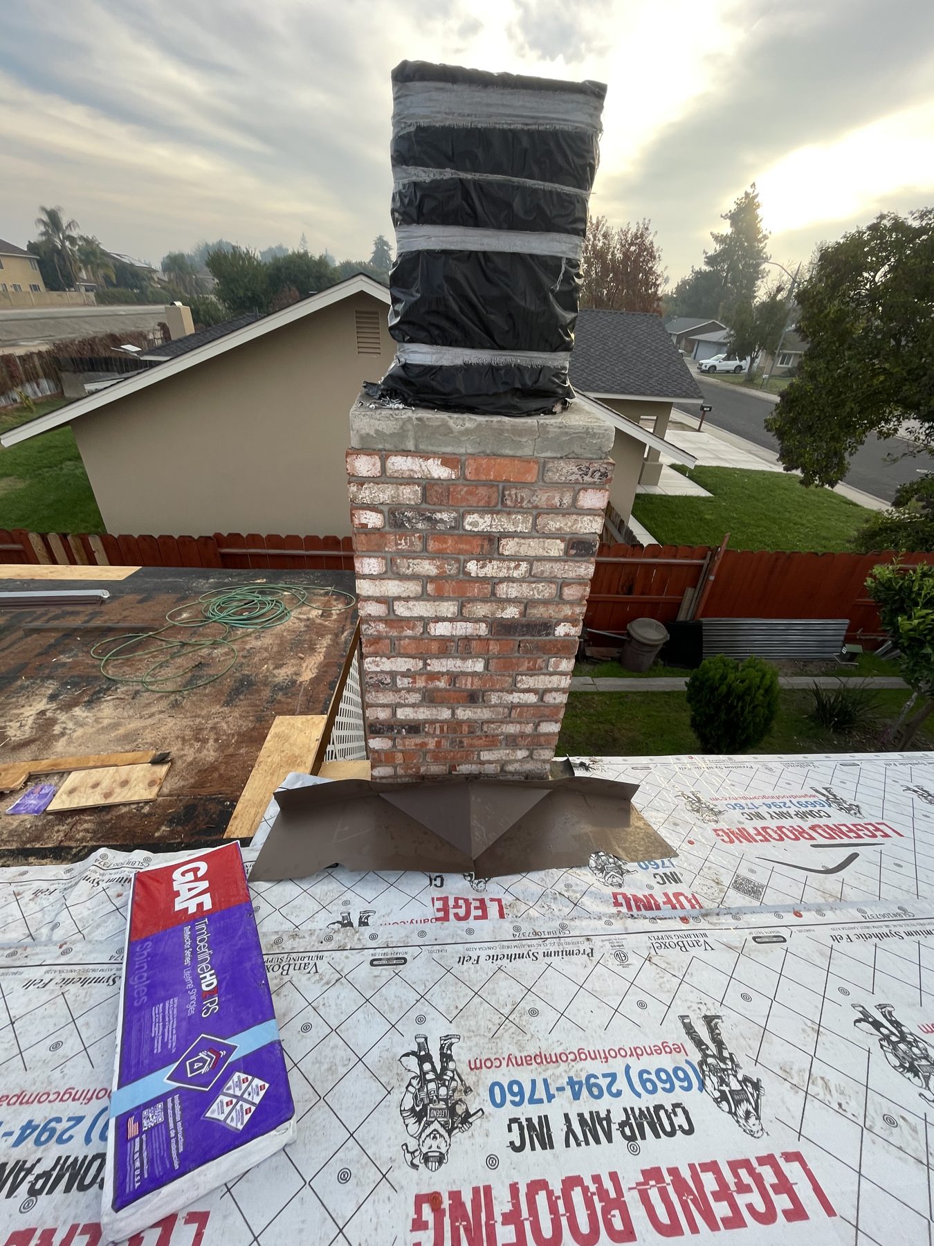 Legend felt and GAF at the chimney