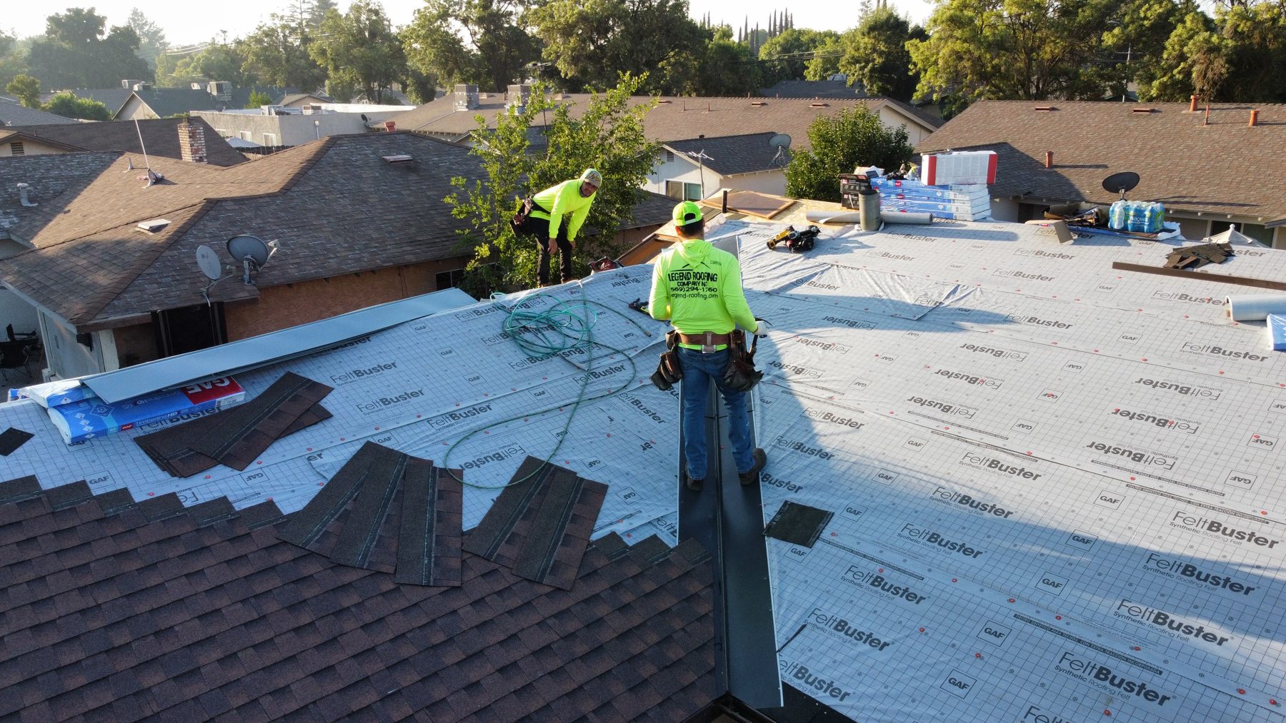 Crew on the roof
