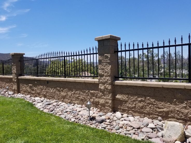 Iron Fence with Column Footer