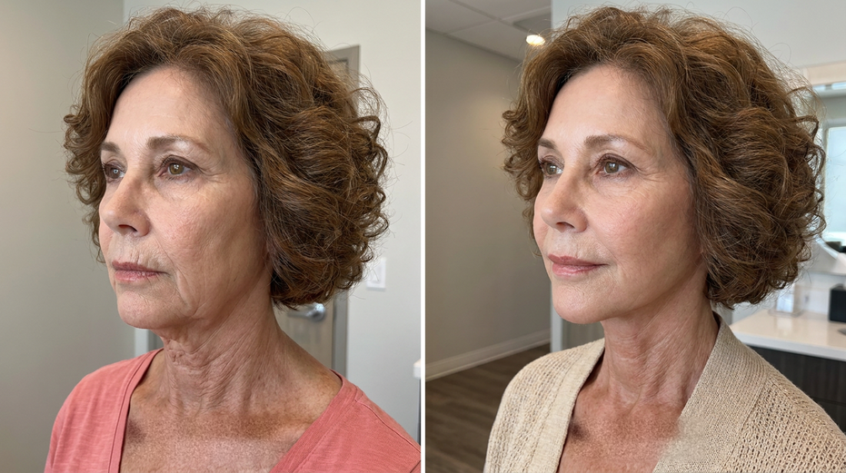 Morpheus8 before and after — smoother texture and even tone