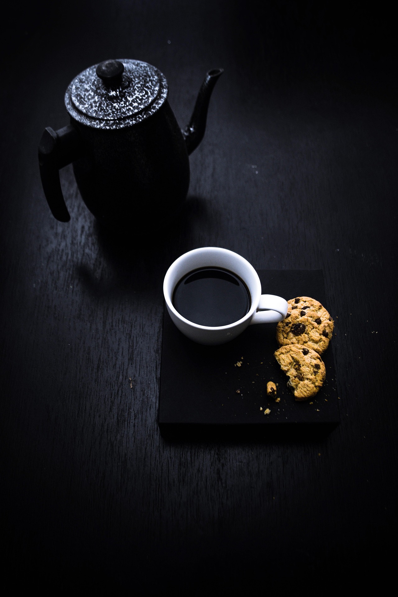 Dark coffee still life art direction