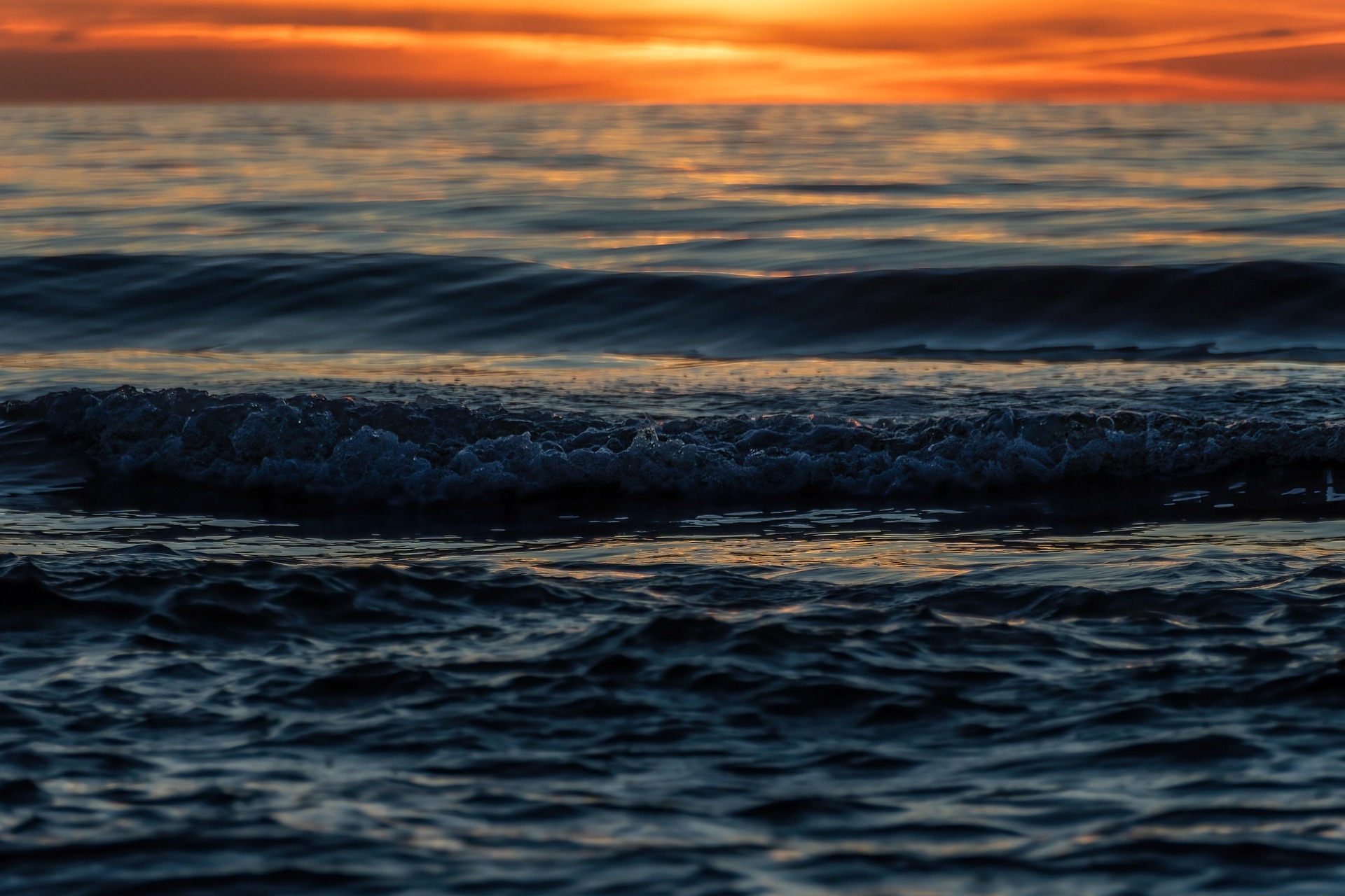 Moody ocean photography at sunset