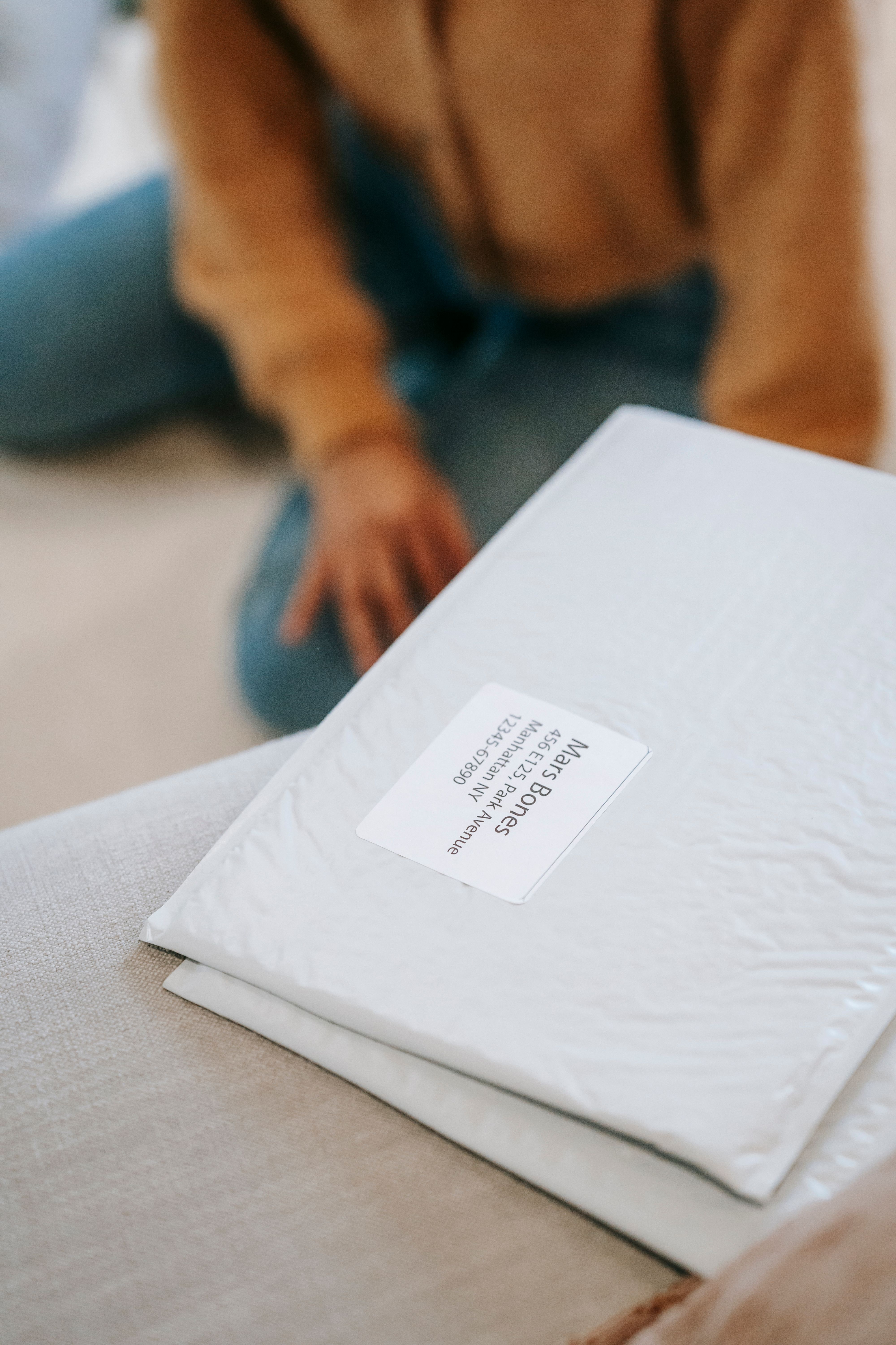 A personalized addressed package ready for its recipient