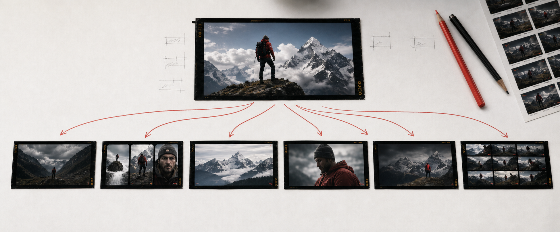 One central idea branching into six content deliverables