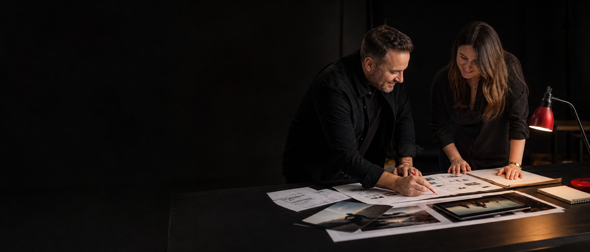Creative partners building a content plan together