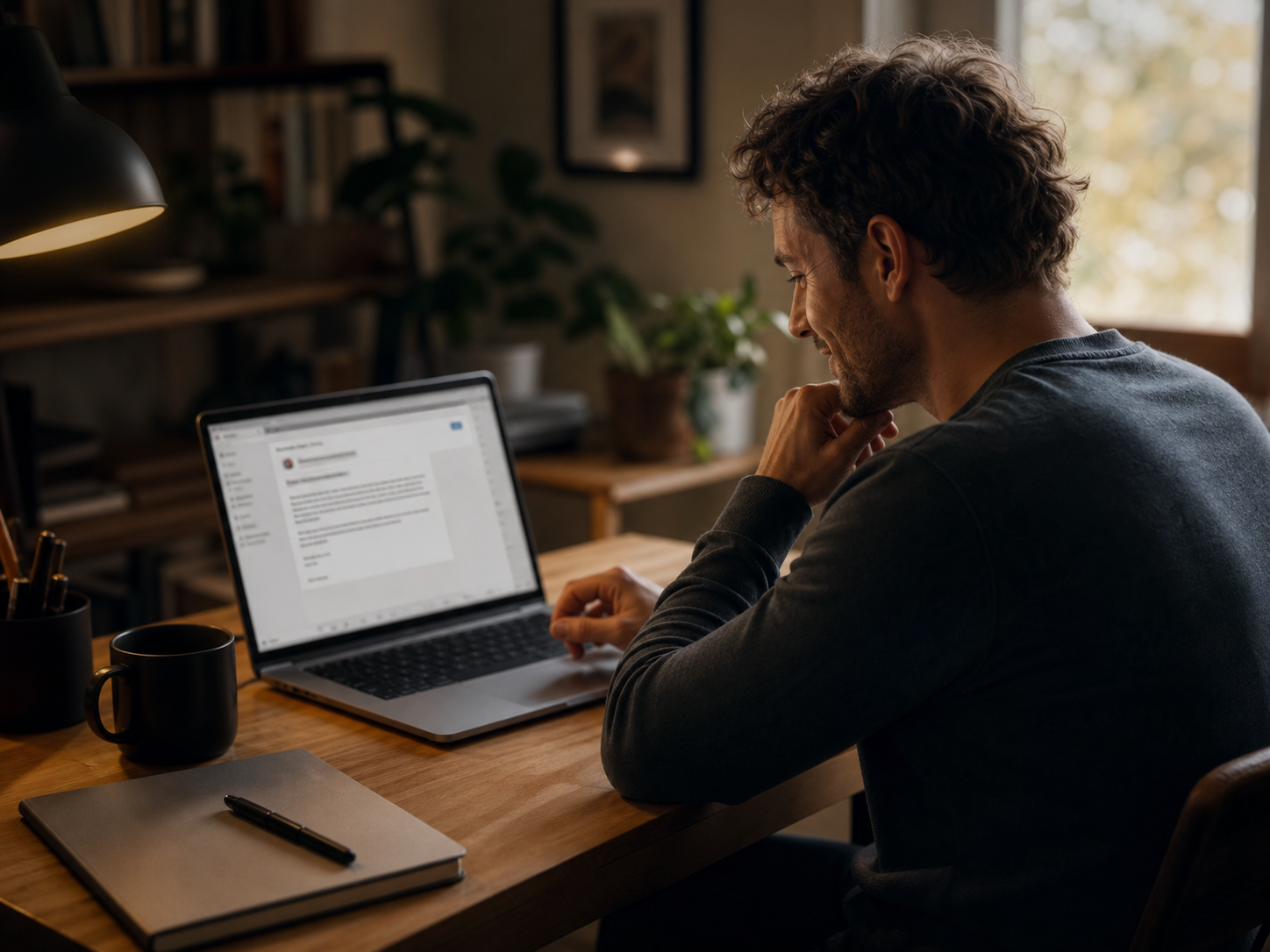 Prospect reading a useful email follow-up