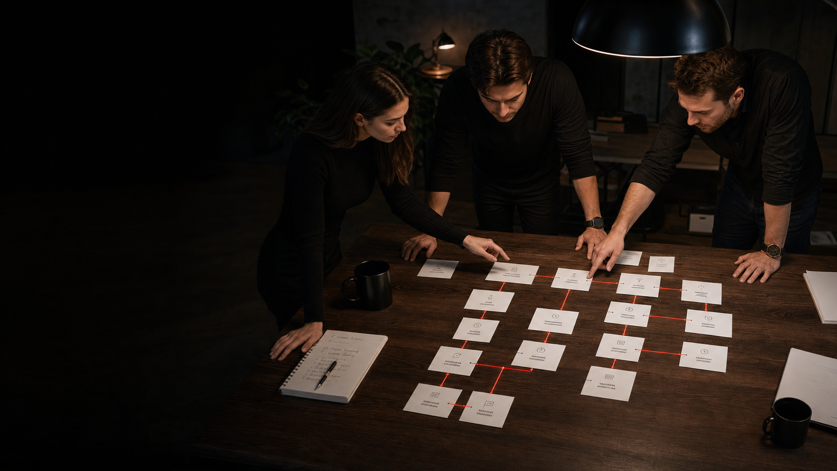 A team building a complete follow-up path