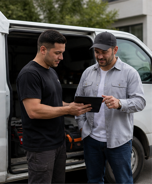 Two professionals agreeing on a useful next step