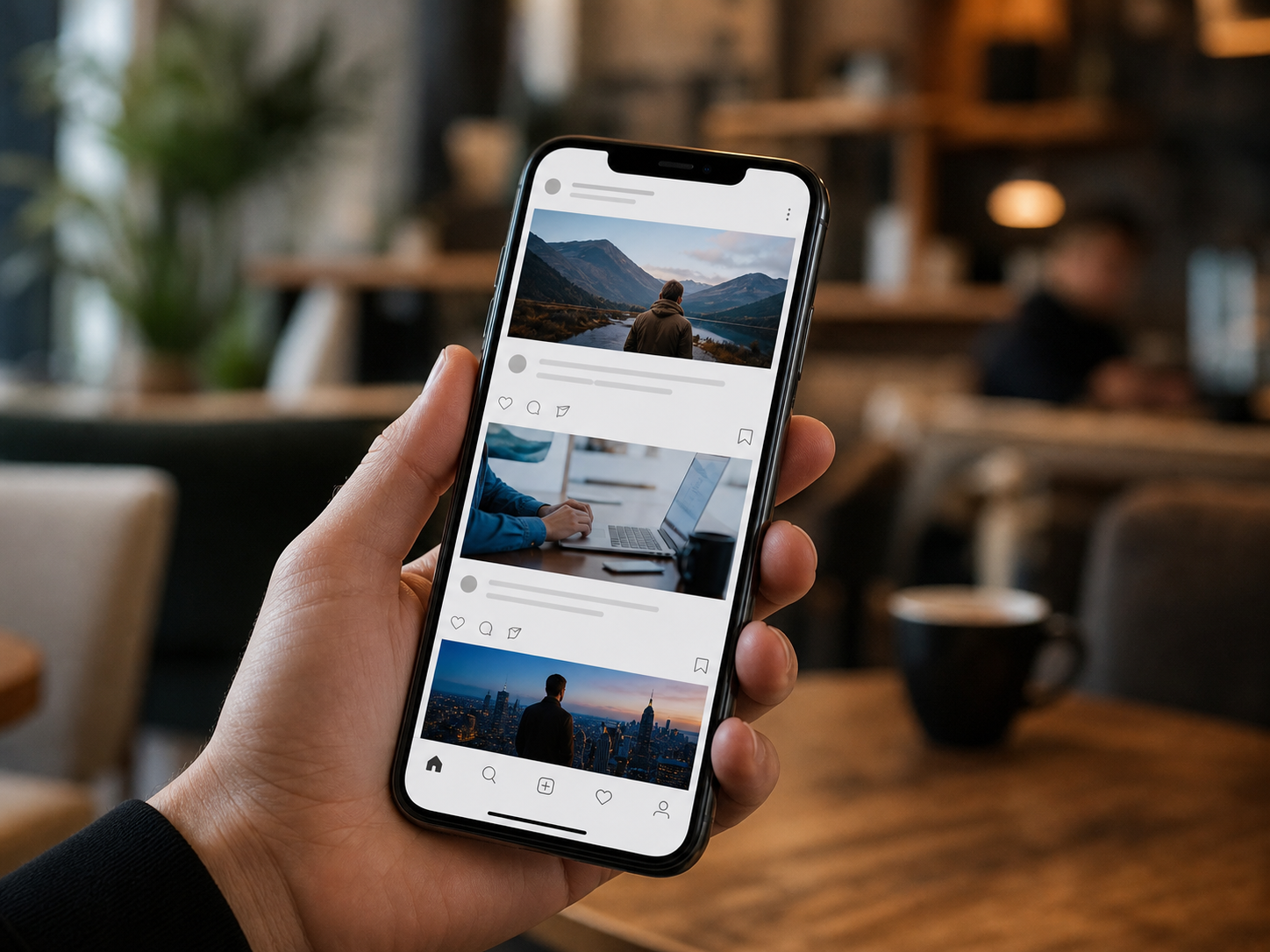 Social content on a smartphone