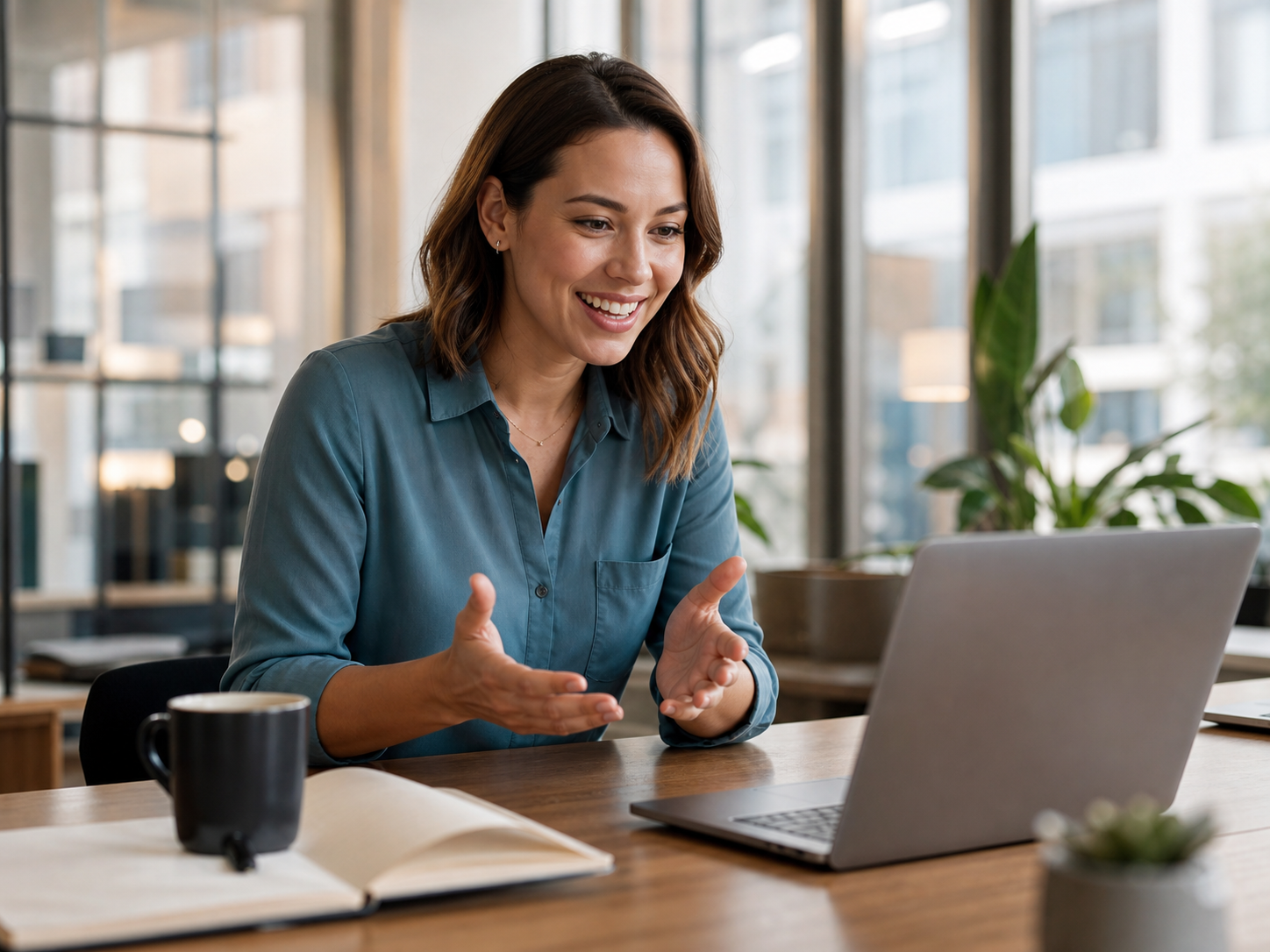 Business consultant speaking with a prospective customer