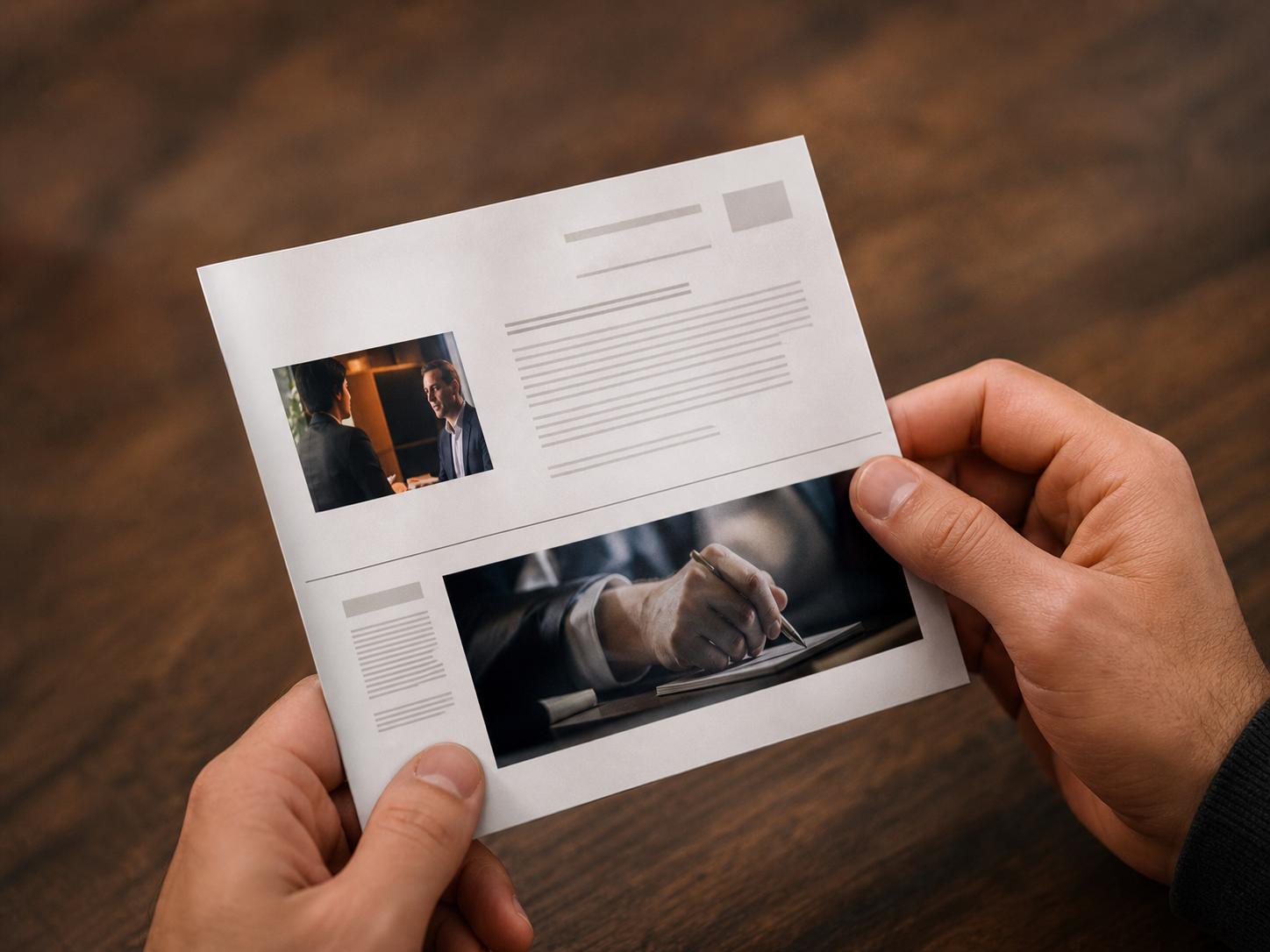Premium printed direct mail in hand