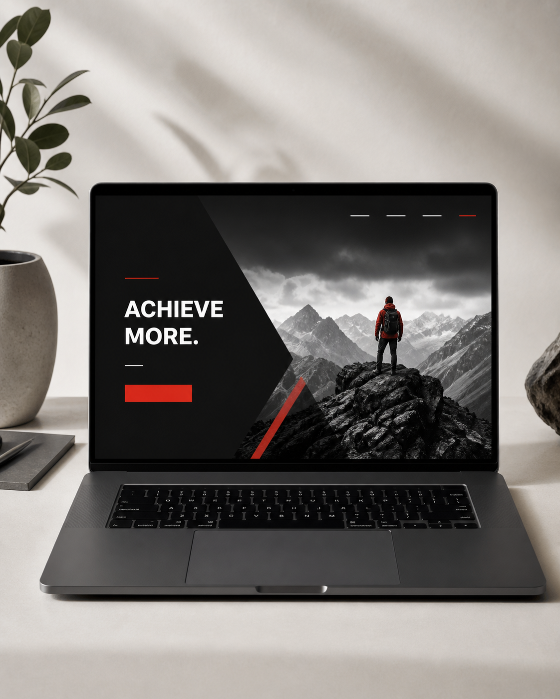 Complete laptop showing an adaptive campaign site