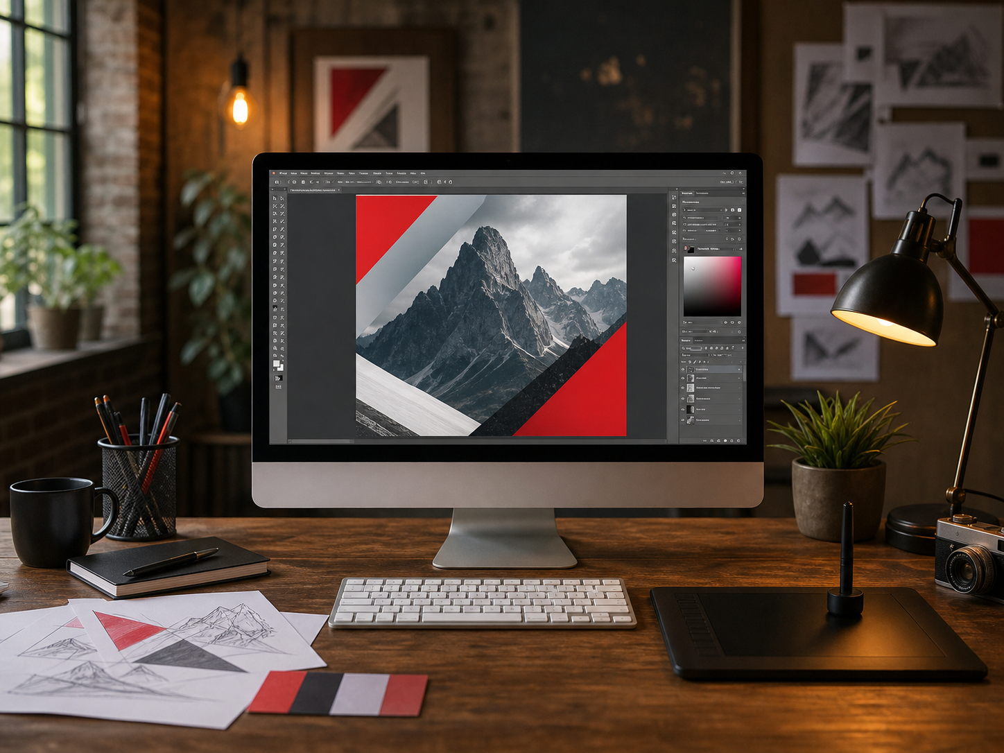 Graphic design campaign on a complete display