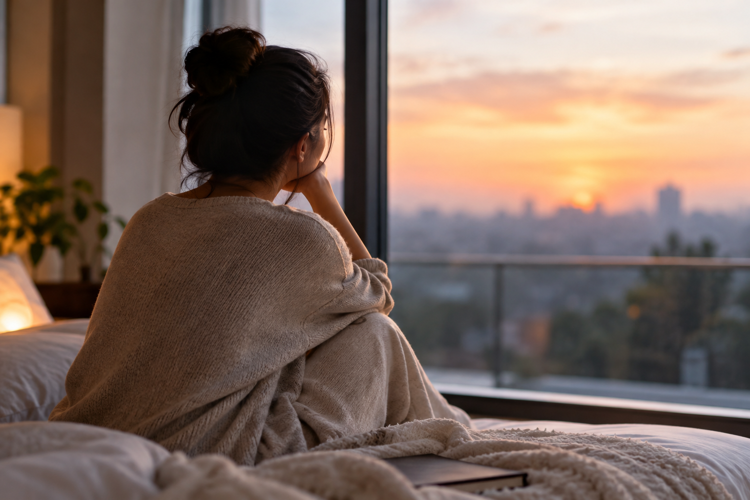 Woman in a quiet healing practice on a mat