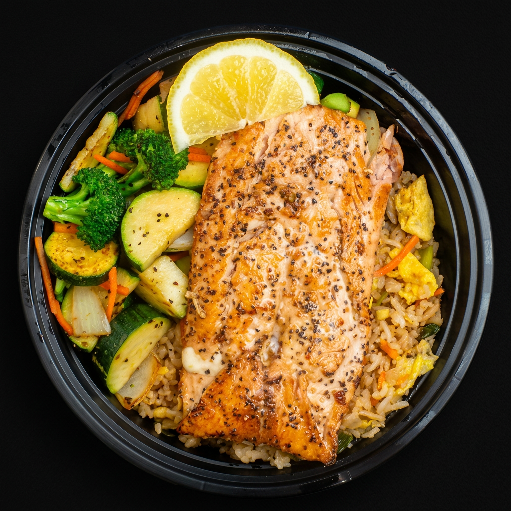Salmon yaki plate