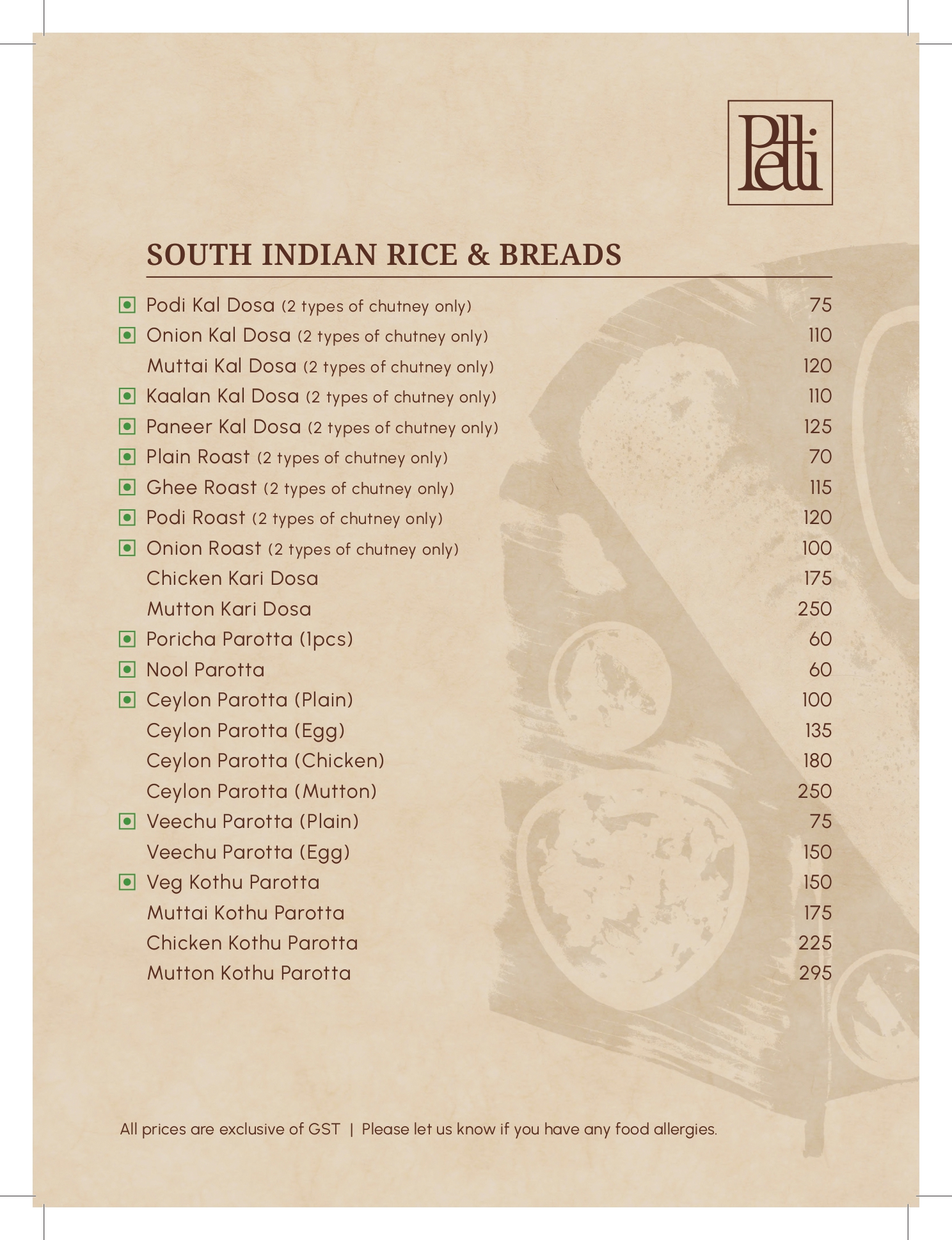 Menu Page 9