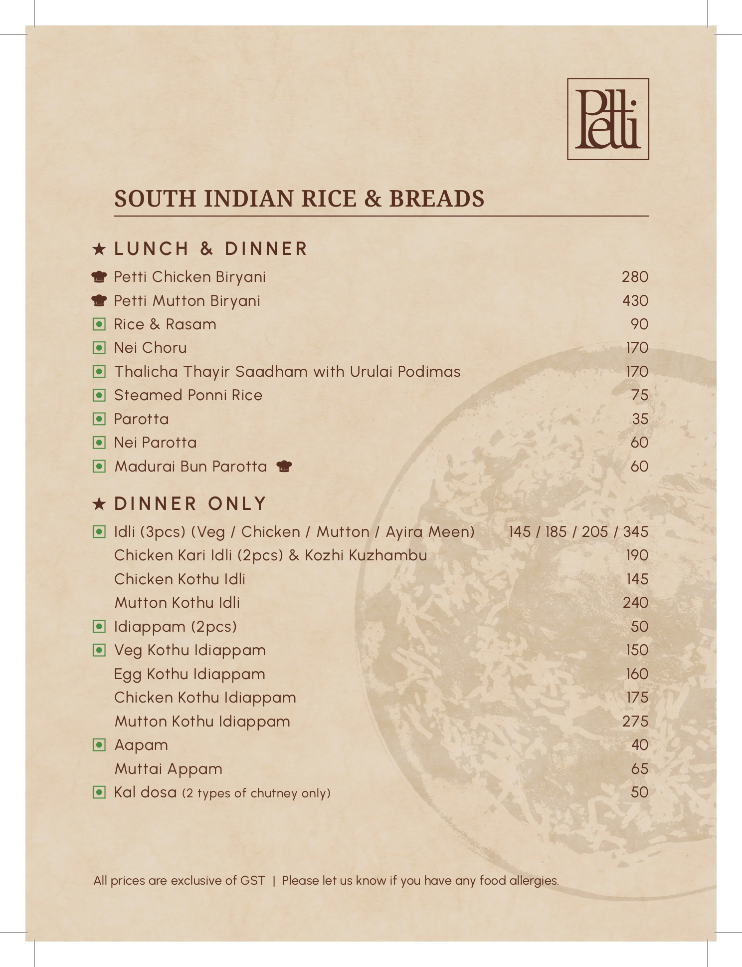 Menu Page 8