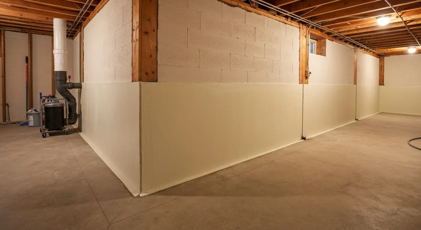 Basement waterproofing project