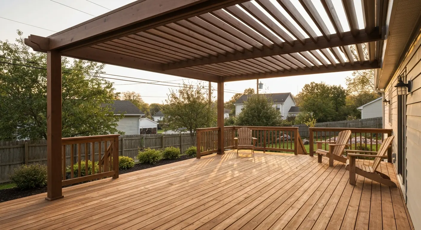 Covered deck with pergola or roof