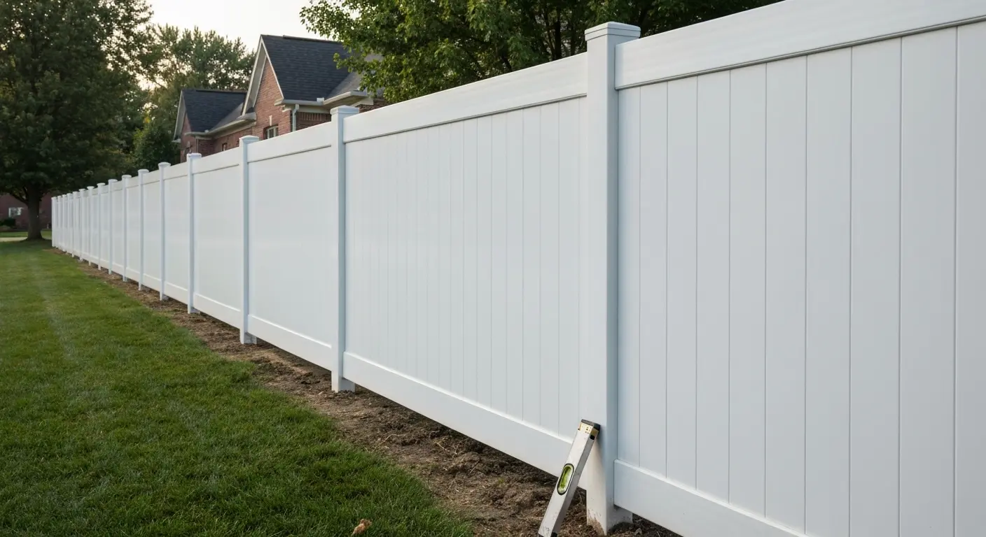 Vinyl fence installation