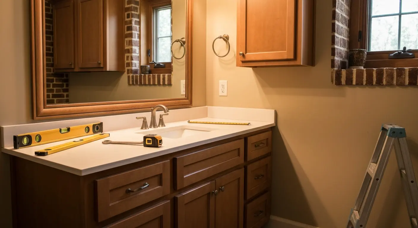Bathroom vanity installation