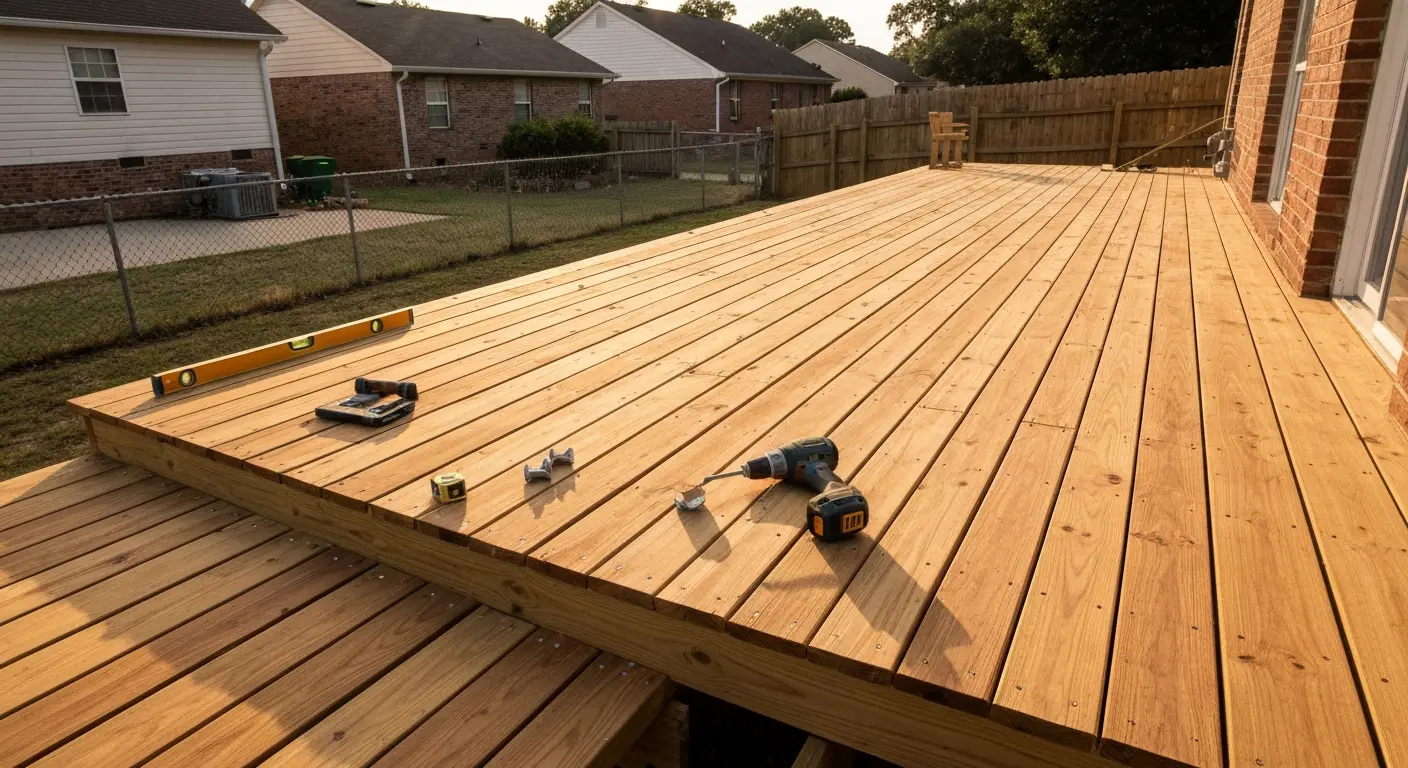 Wood deck construction