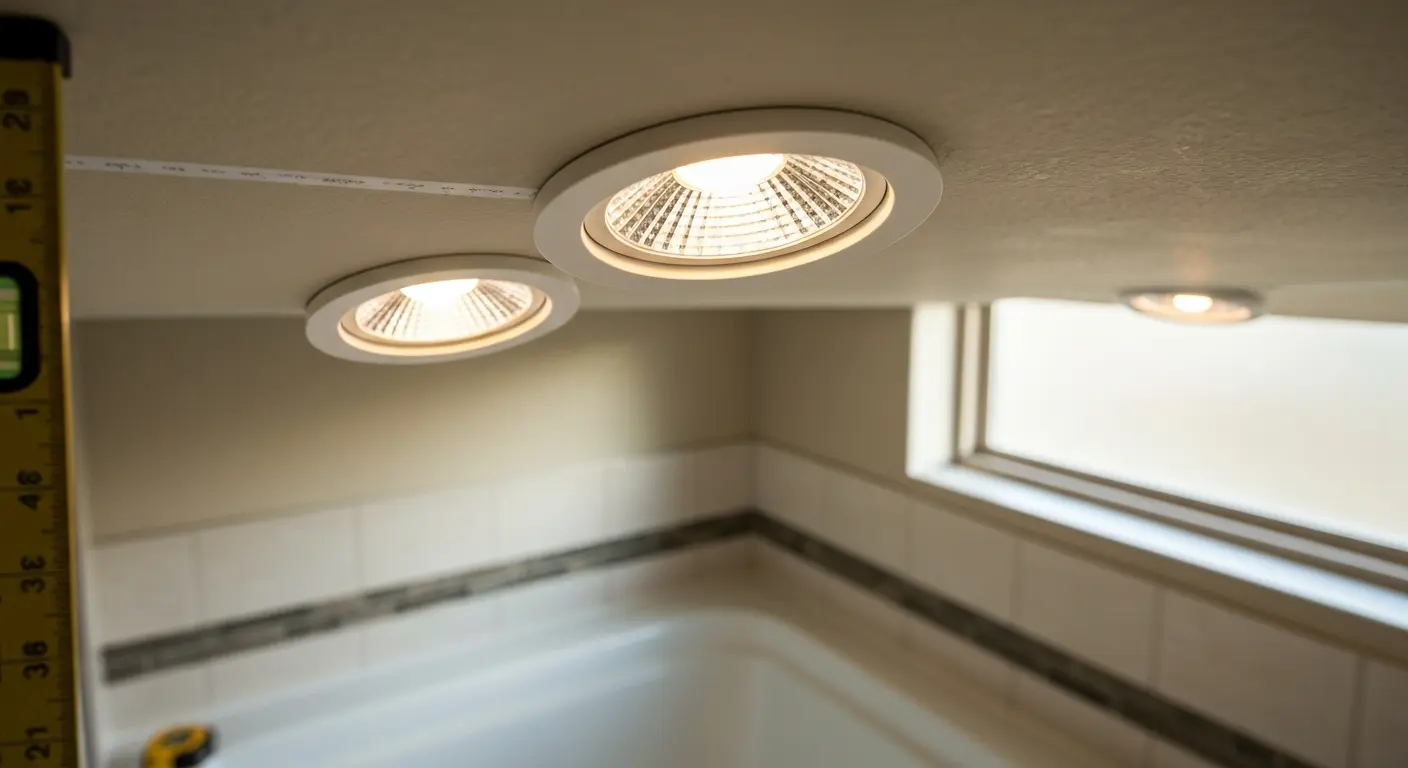 Recessed bathroom ceiling lighting