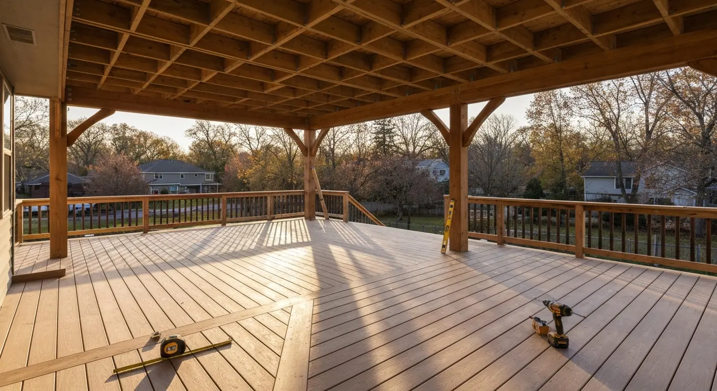 Covered deck installation
