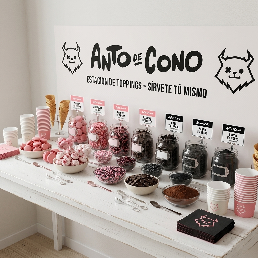 Mesa de toppings