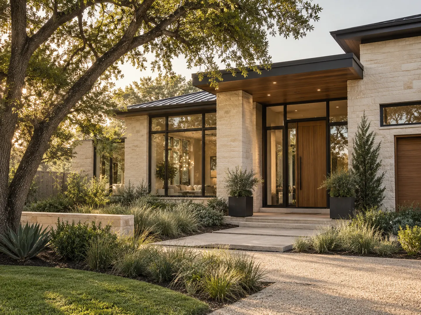 Exterior de una residencia contemporánea en Houston
