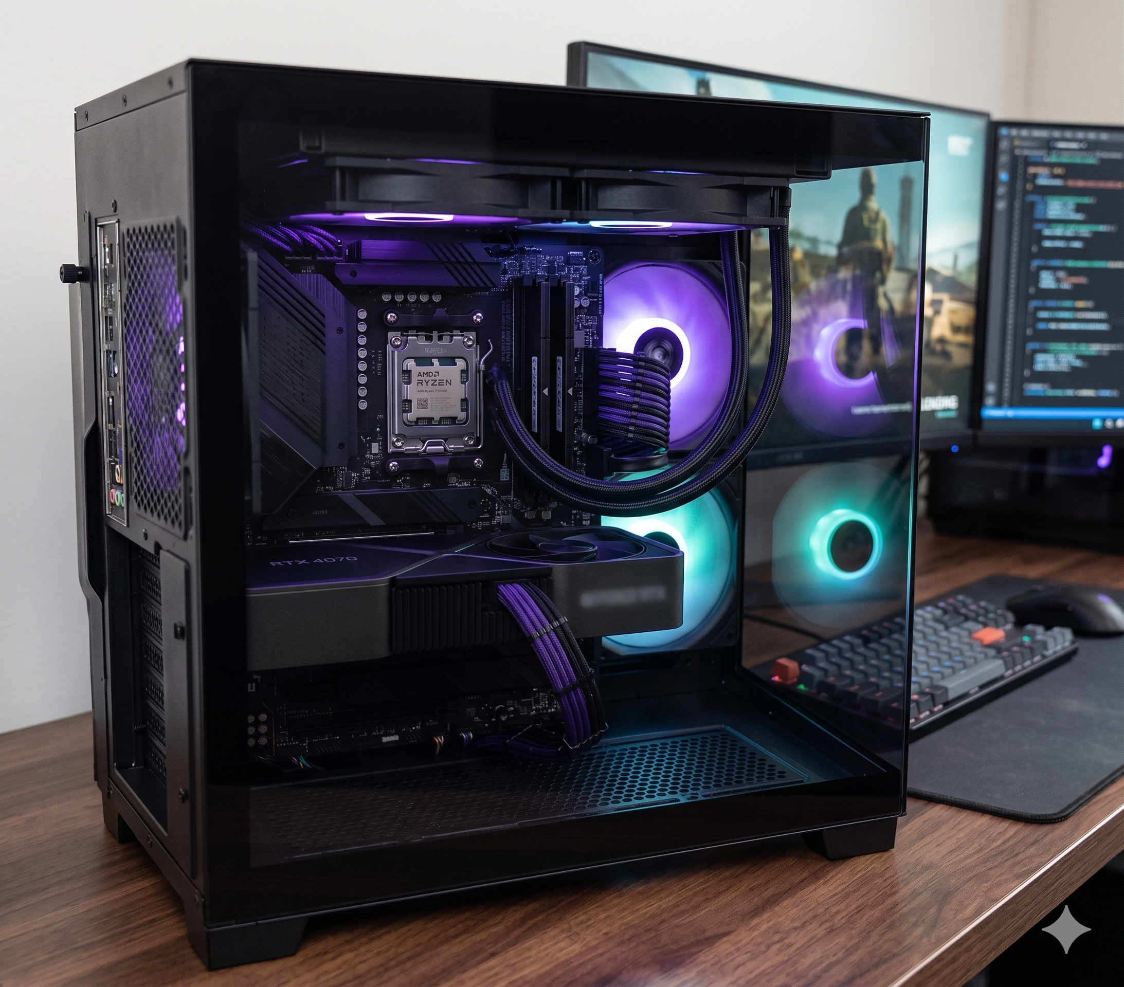 Student using a desktop PC setup for study and creative work