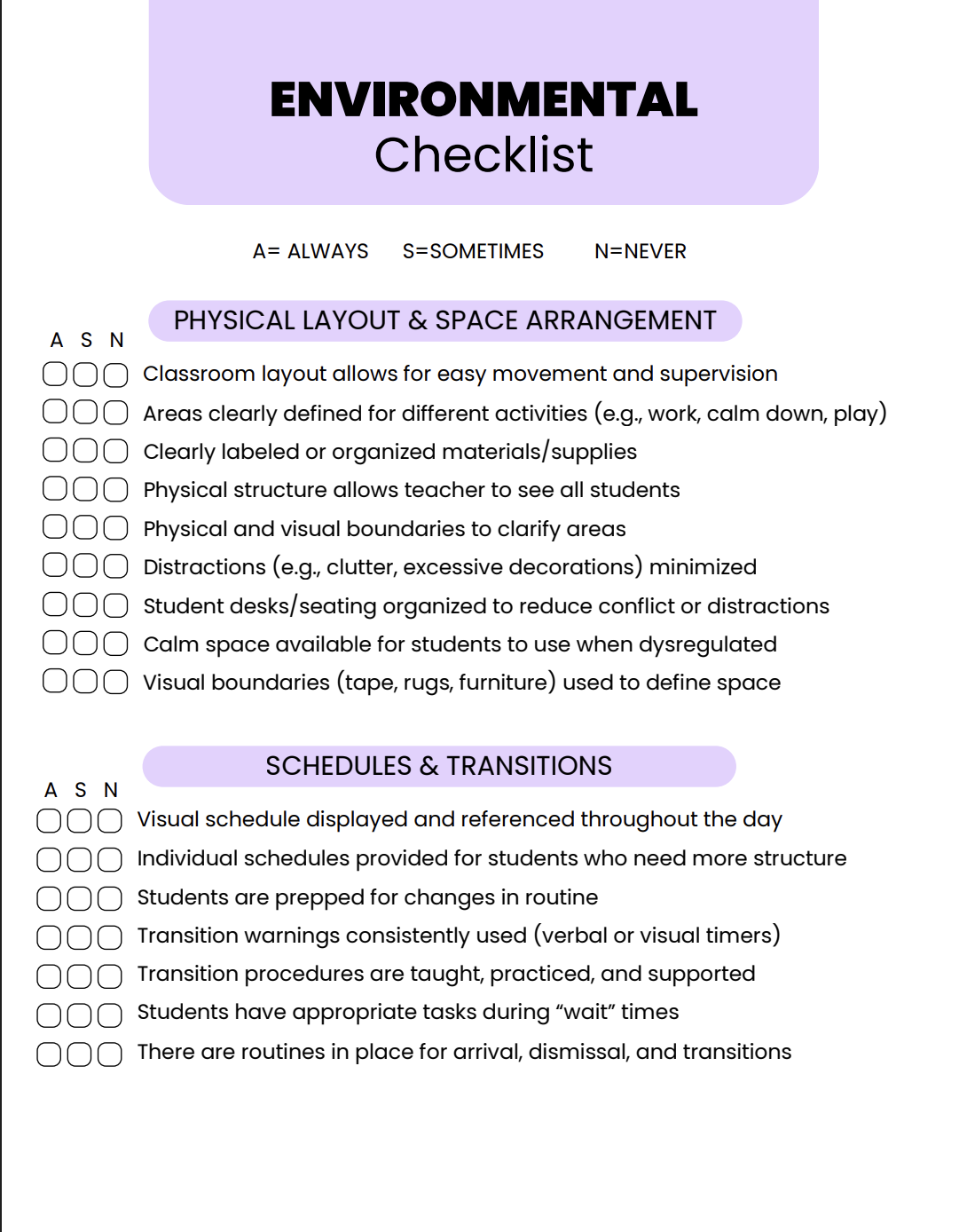 Environmental Checklist preview