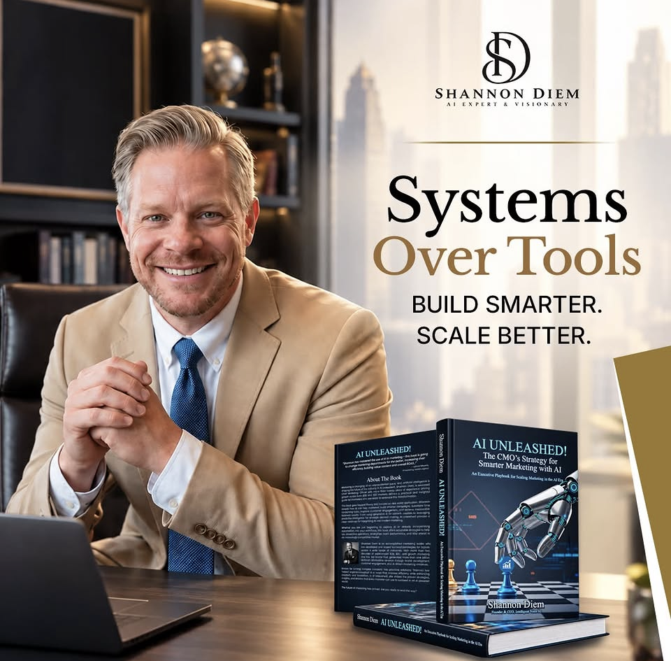 Shannon Diem with his book AI Unleashed! The CMO's Strategy for Smarter Marketing with AI