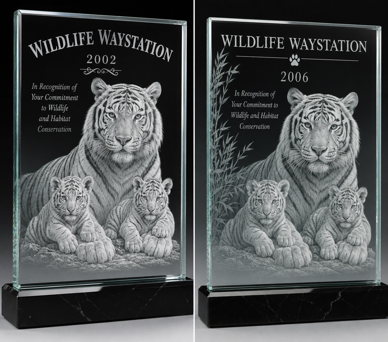 Wildlife Way Station donor glass commission by Gregory Holder