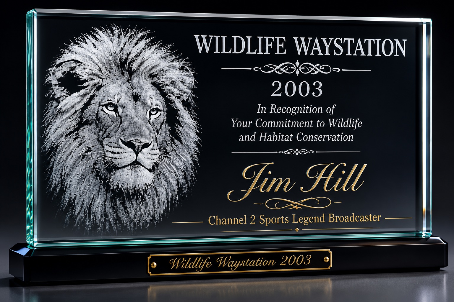 Wildlife Way Station Jim Hill glass commission by Gregory Holder