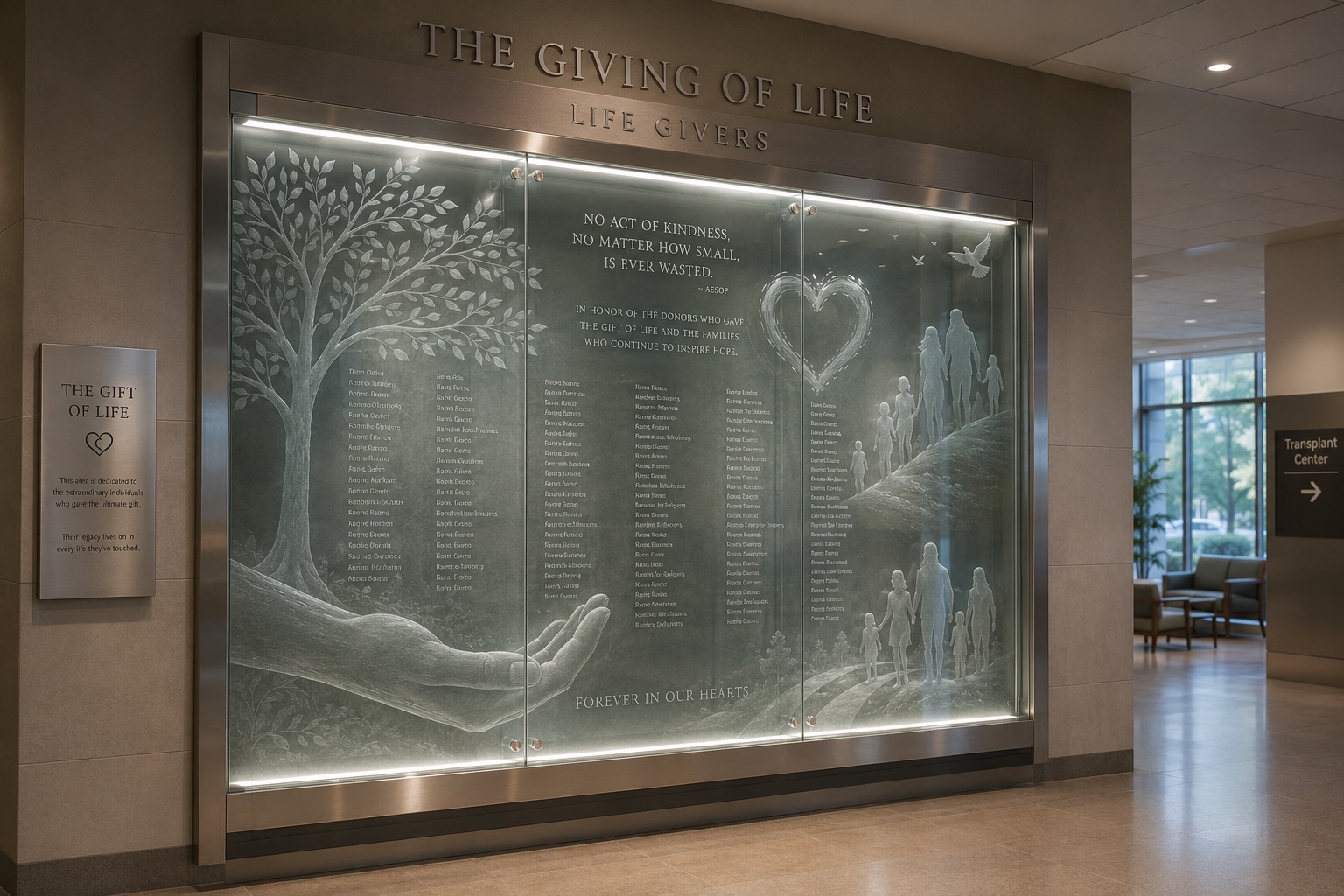 Commercial glass feature