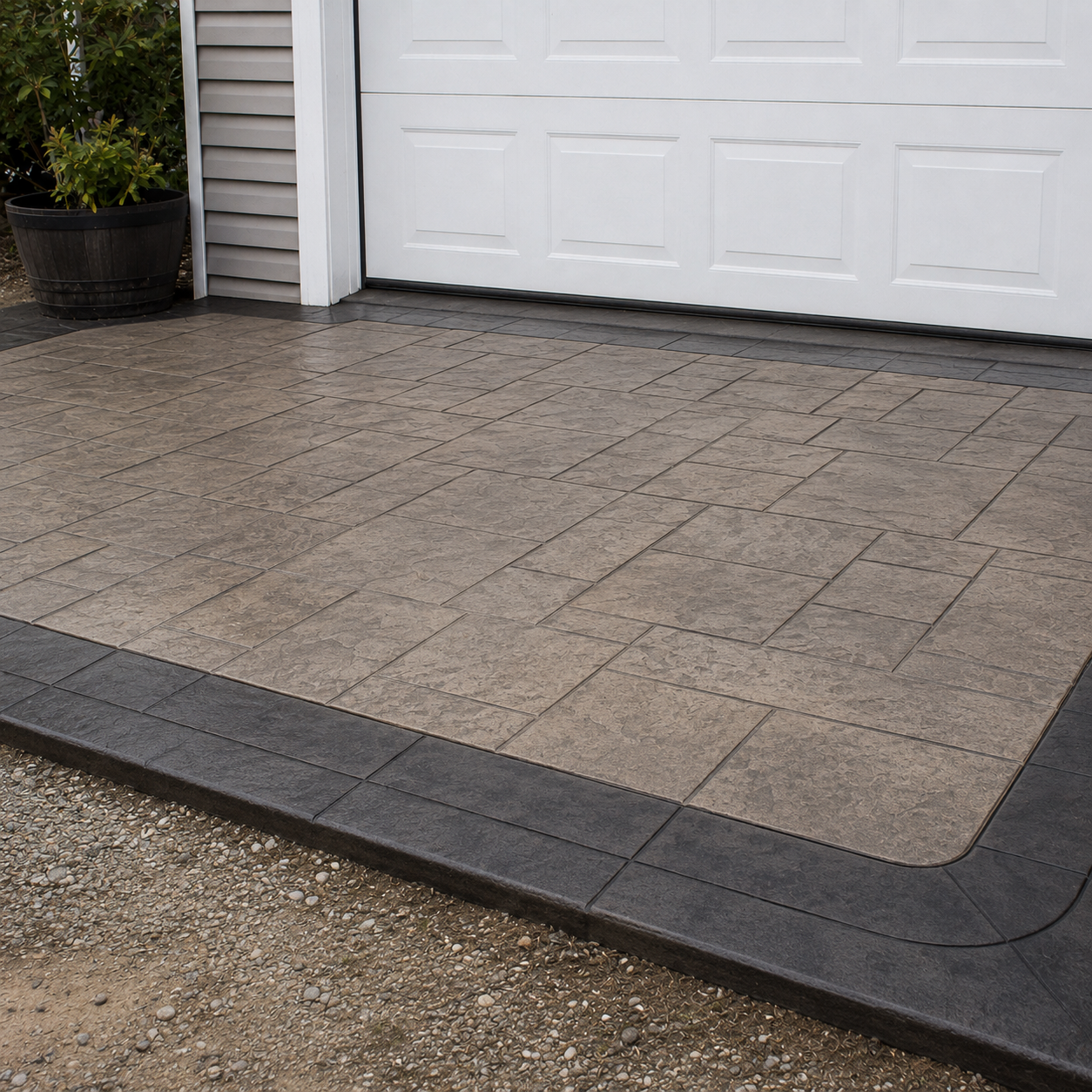 After decorative concrete replacement