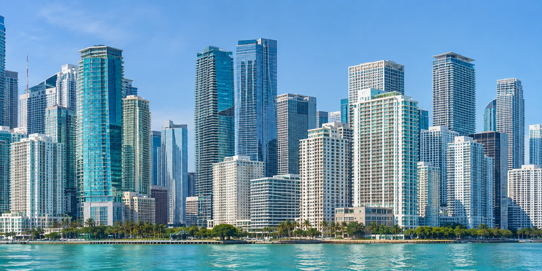 The downtown Miami skyline