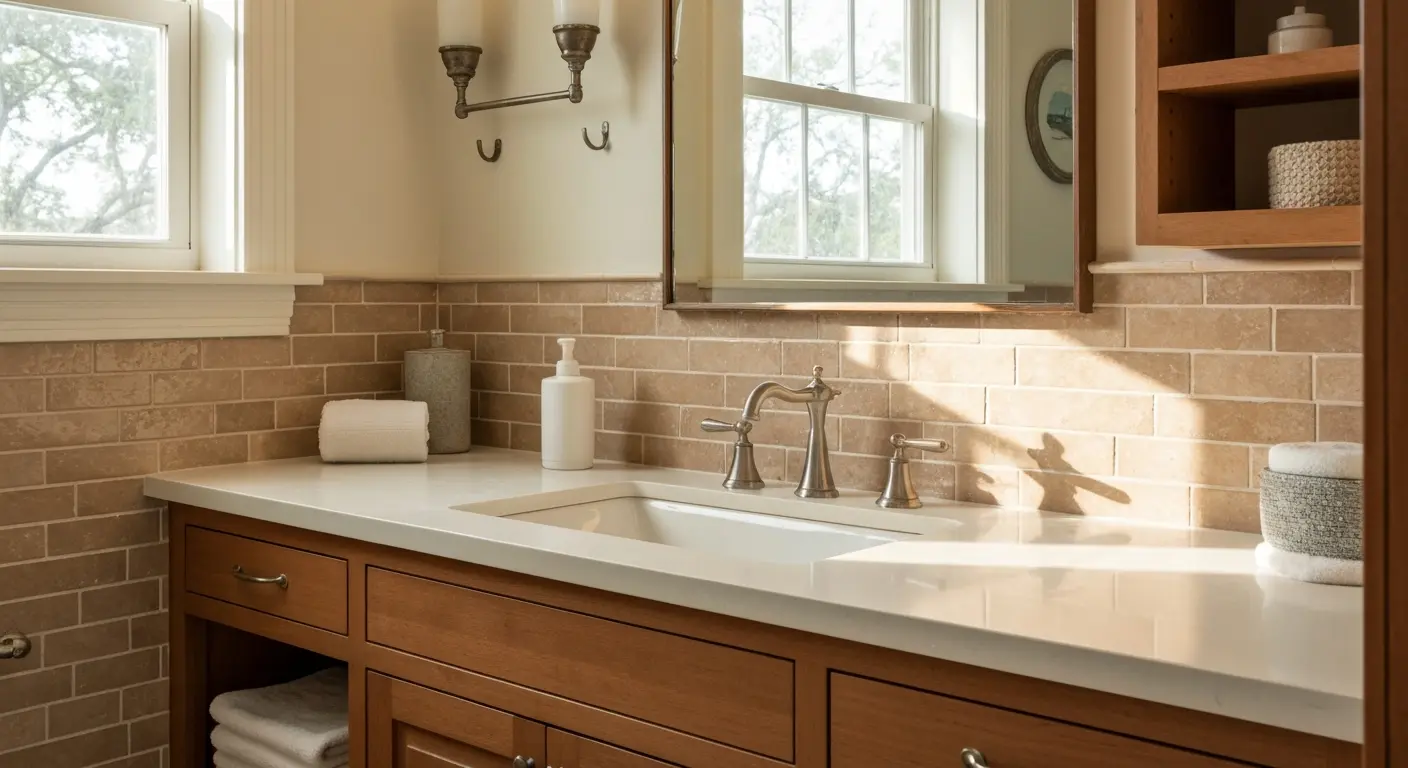 Bathroom renovation with new fixtures