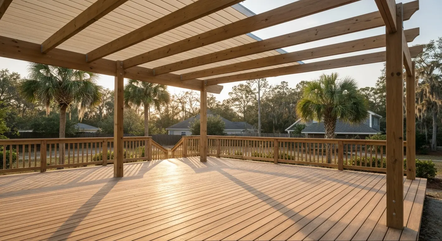 Covered deck construction